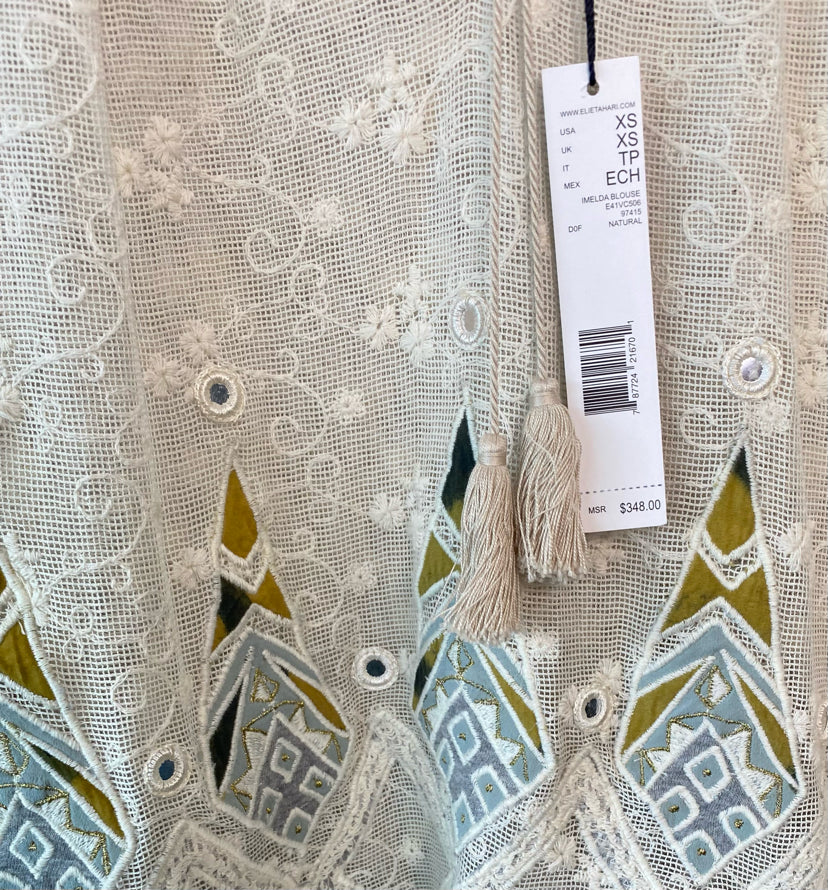 XS - NWT Elie Tahari Peasant Top