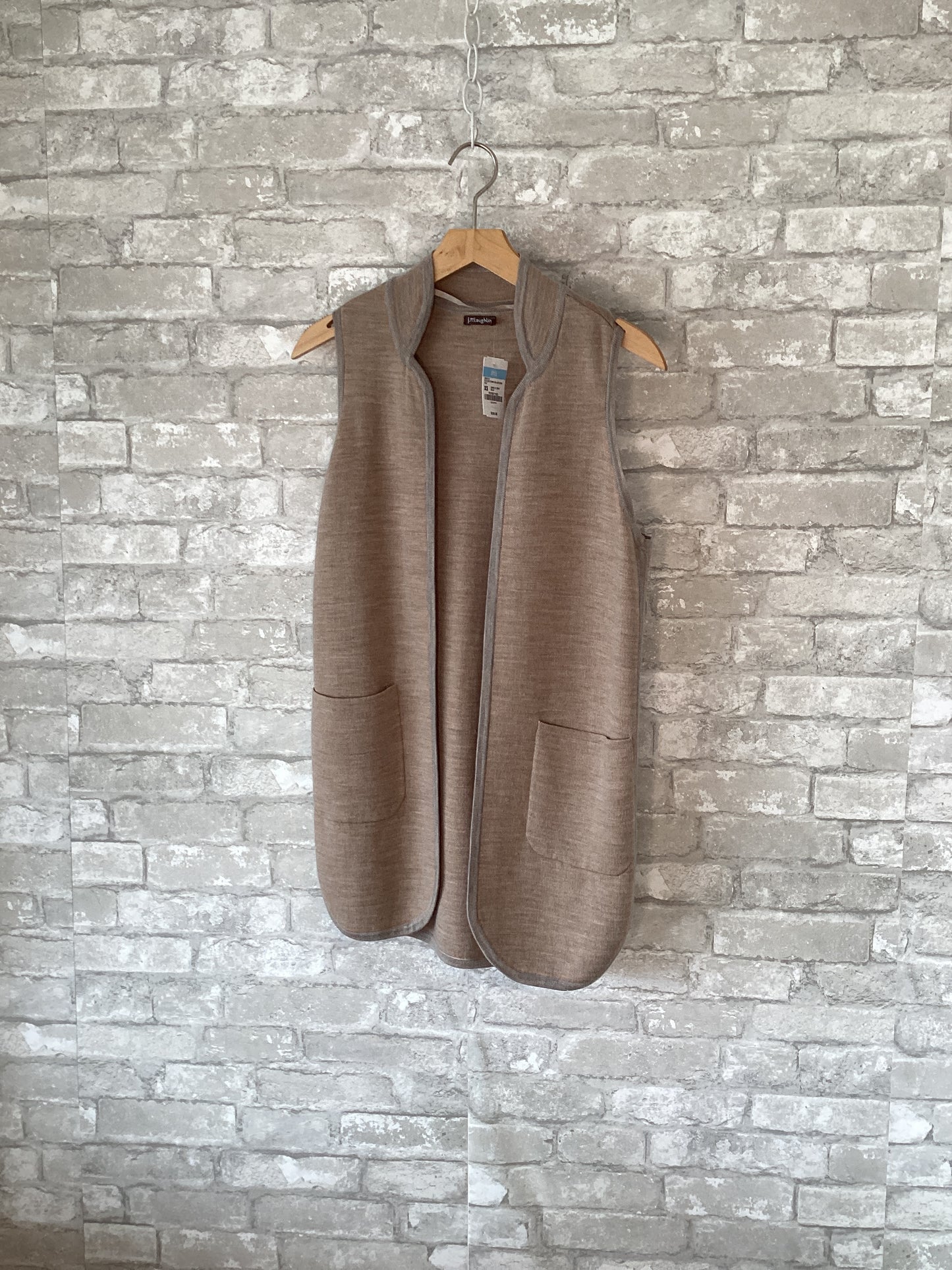 J McLaughlin Size XS Camel/gray Vest