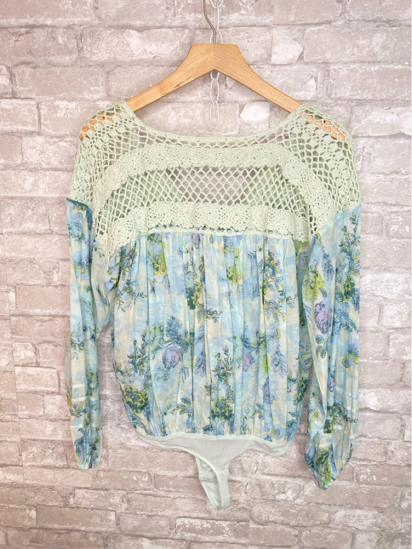 Free People Size S Mint/Aqua Bodysuit