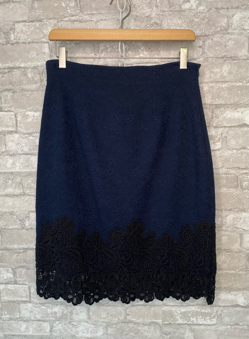 Rebecca Taylor Size M/10 Navy Skirt