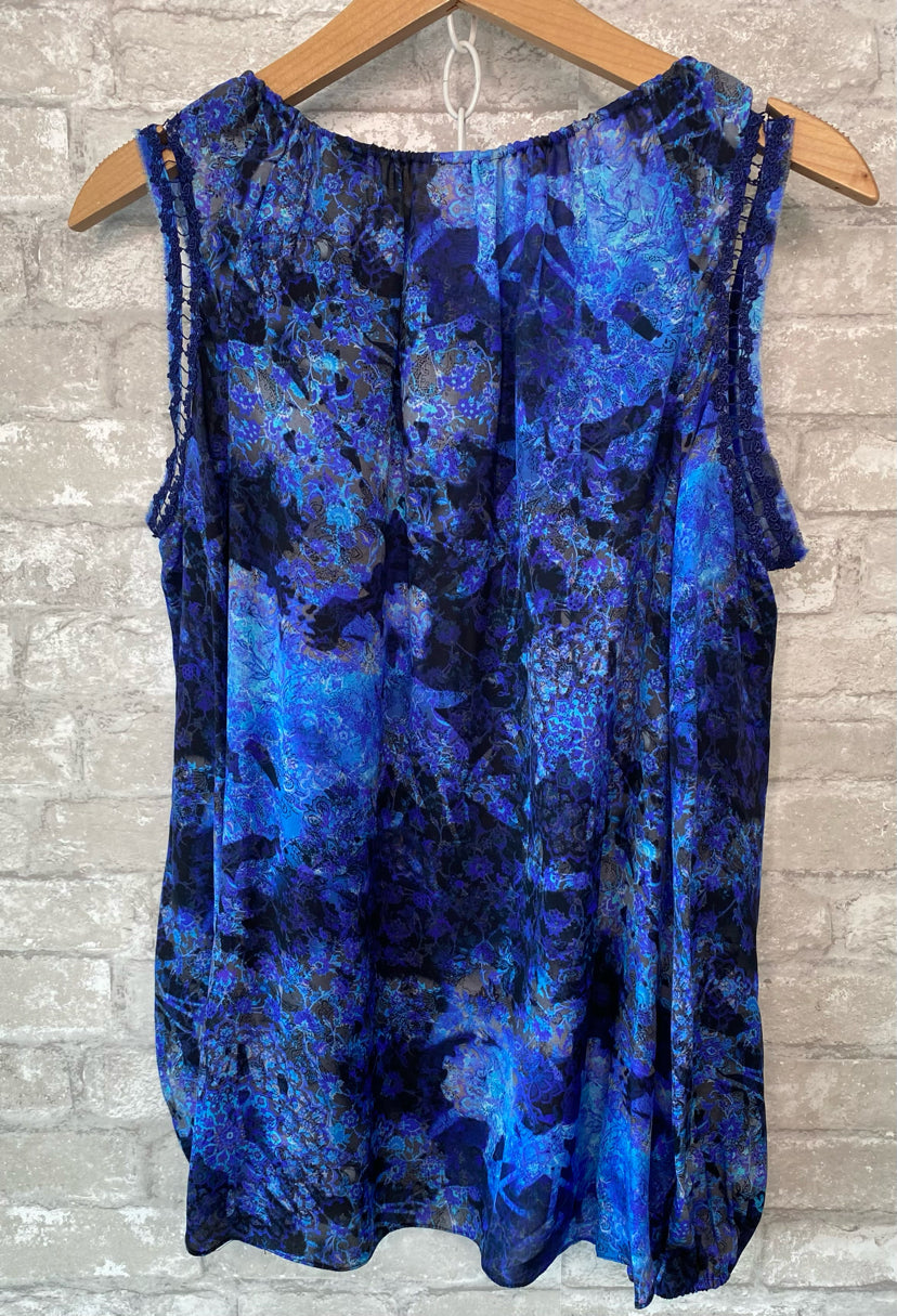 Elie Tahari Size XS Blueberry/Black Blouse