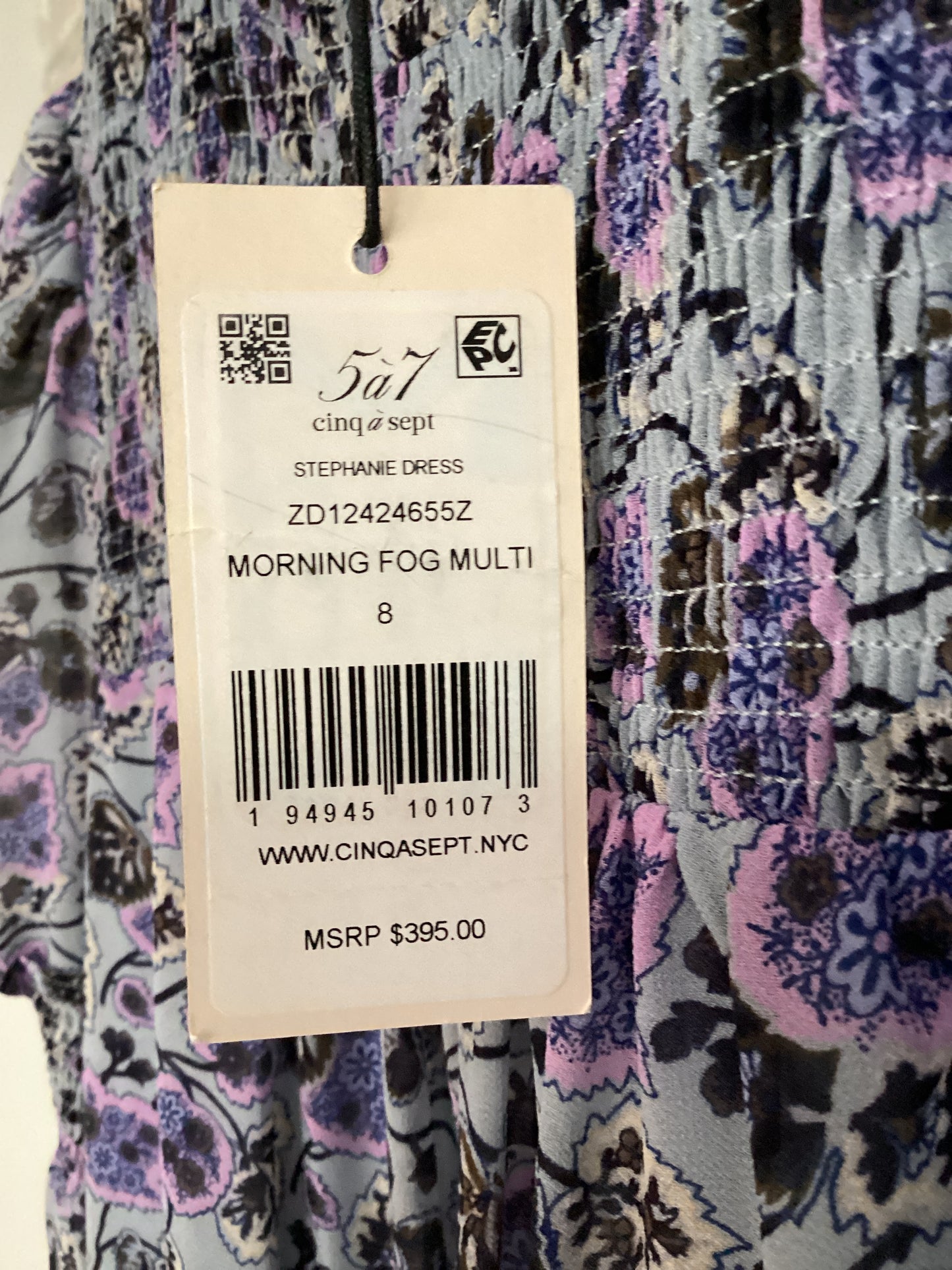 Cinq a Sept Size 8 Grey/Lavender Dress