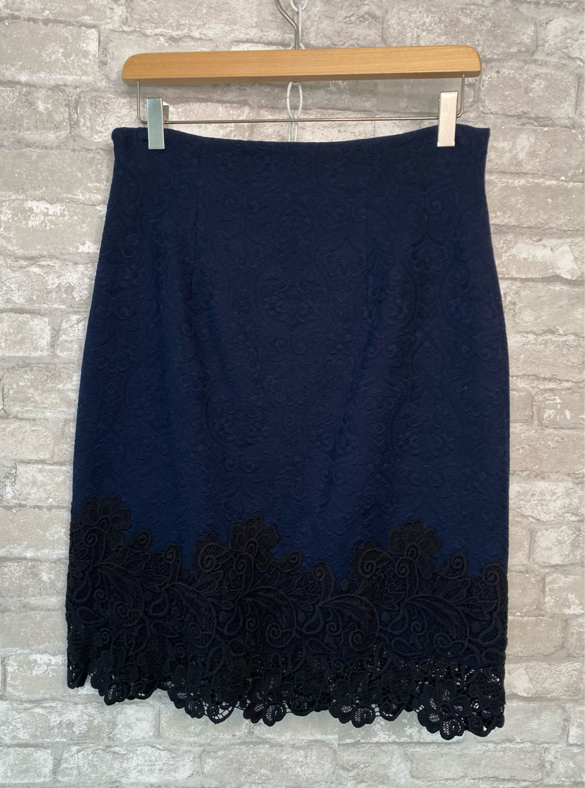 Rebecca Taylor Size M/10 Navy Skirt