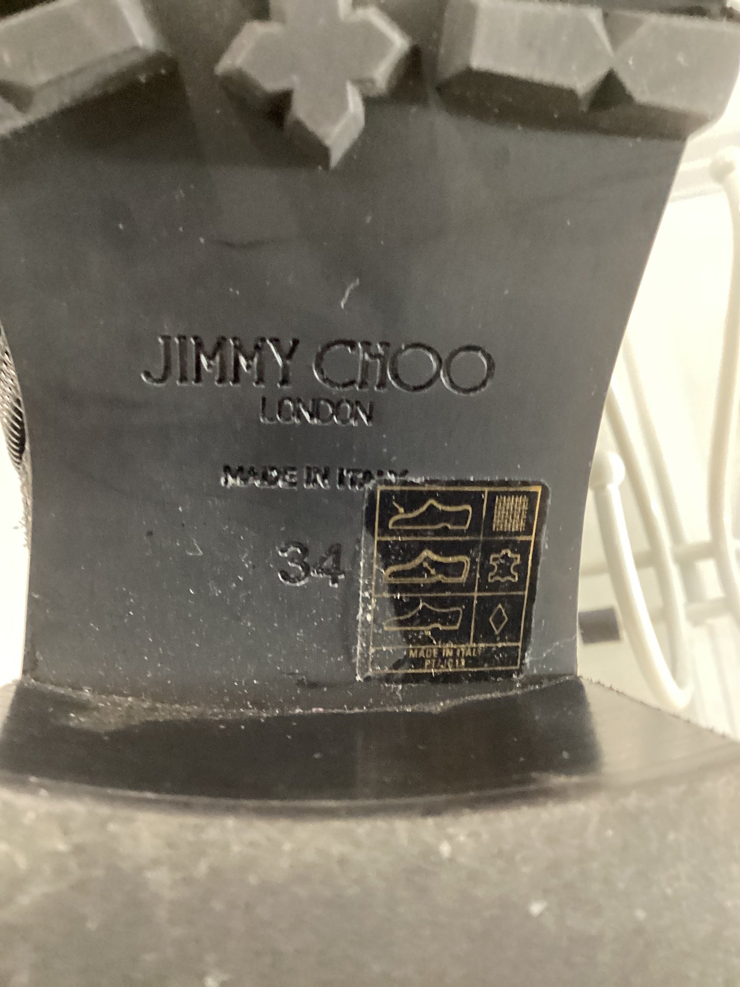 Jimmy Choo Size 34/4 black/silver Boots