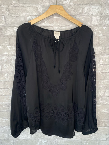 Chicos Size L/2 Black Blouse