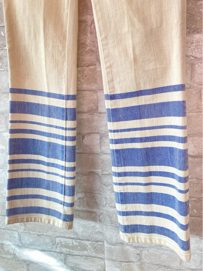 Tory Burch Size 0 Ivory/Blue Jeans