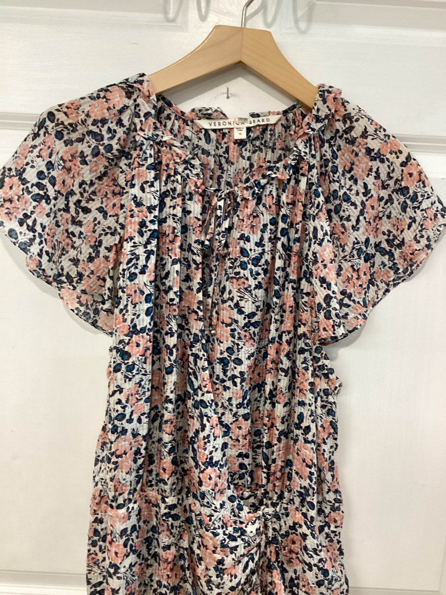 Veronica Beard Size XL/16 white/pink/blue Dress