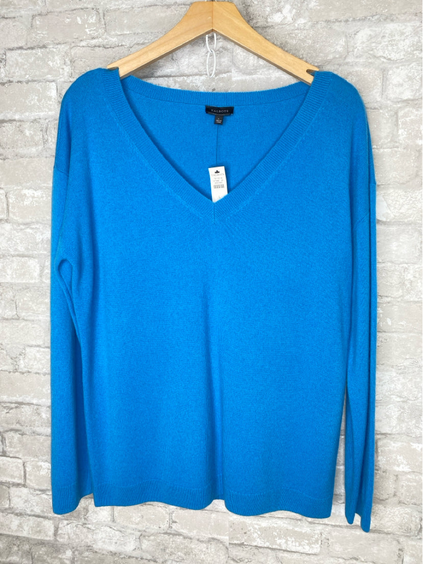 Talbots Size L Aqua Sweater