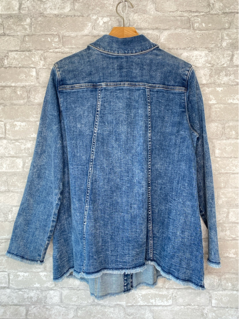 LOGO Lori Goldstein Size M/10 Blue Denim Jacket