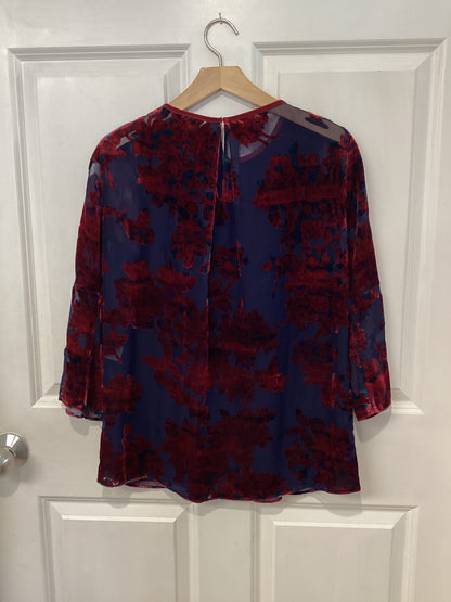Elie Tahari Size XS blue/red Blouse