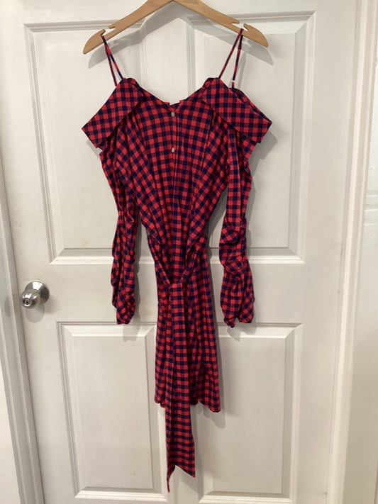 Guest Editor Size M Red/Blue Dress