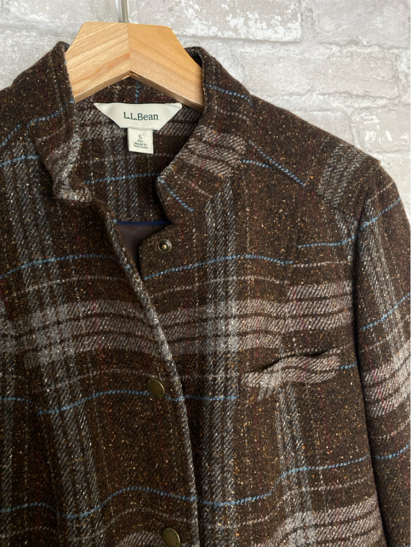 LL Bean Size S Brown/Grey/Blue Jacket (Outdoor)