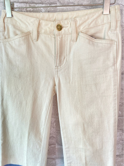 Tory Burch Size 0 Ivory/Blue Jeans