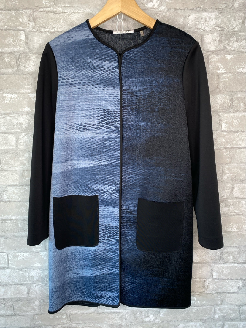 T Tahari Size S Black/Blue Jacket