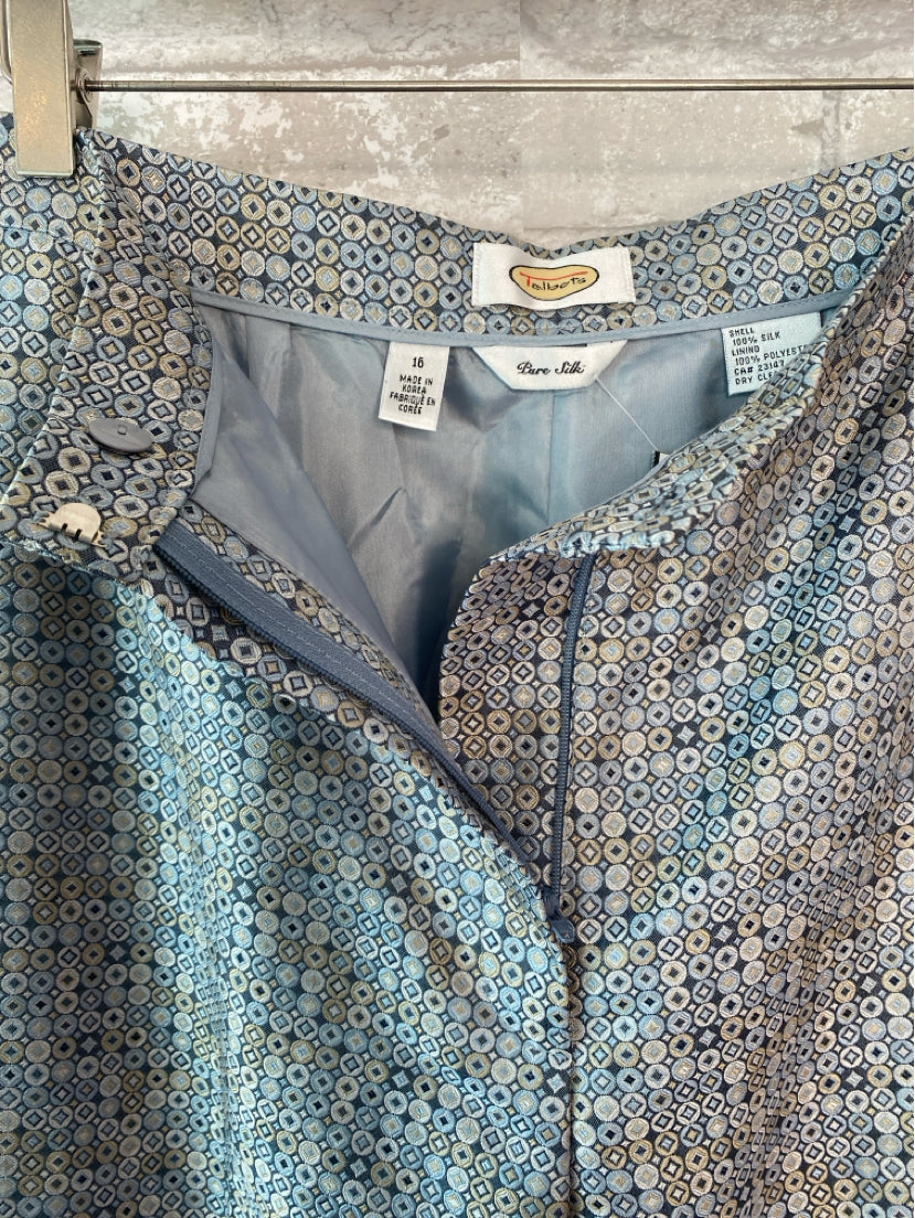 Talbots Size XL/16 Sage Blue/Taupe Gold Pants