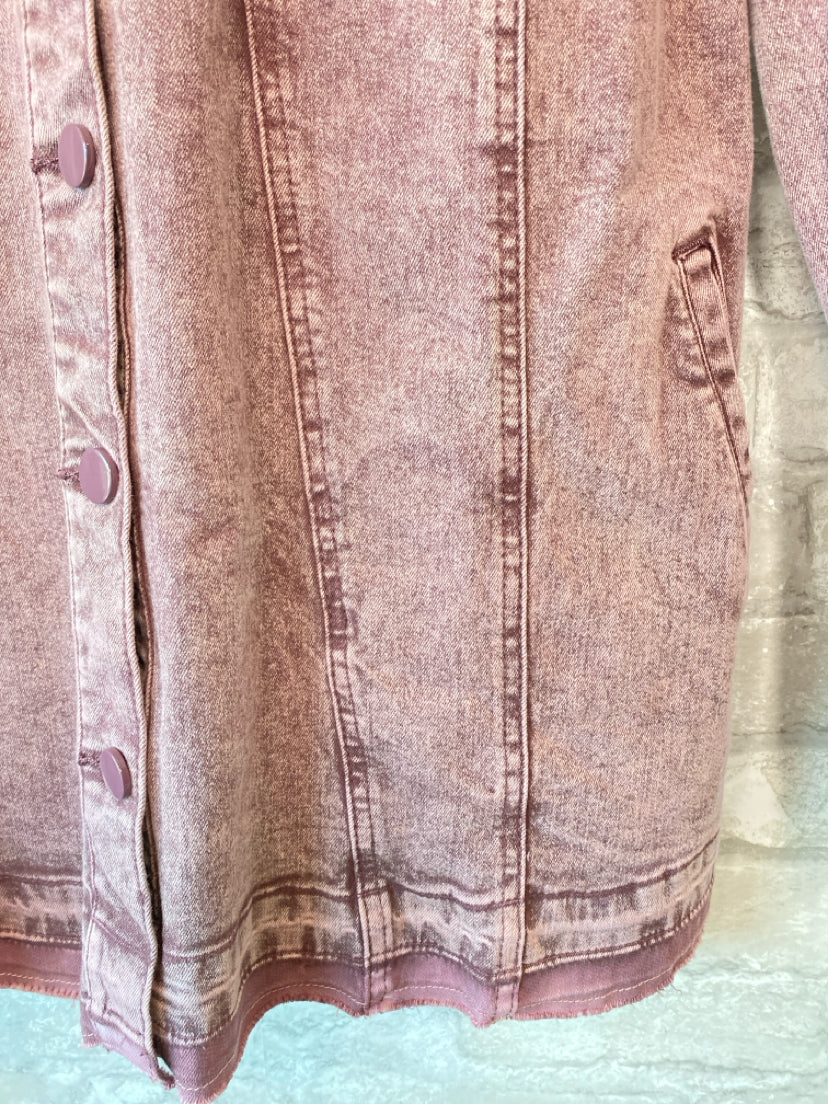 LOGO Lori Goldstein Size L/12 Mauve Denim Jacket