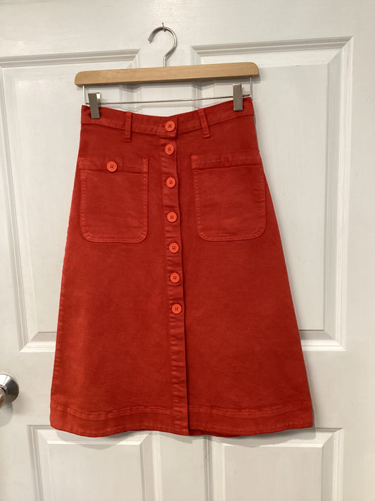 Rachel Antonoff Size S/4 Orange Red Skirt