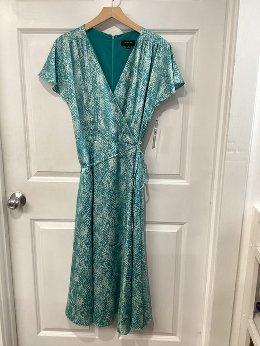 Tahari Size 10 Turq/Cream Dress