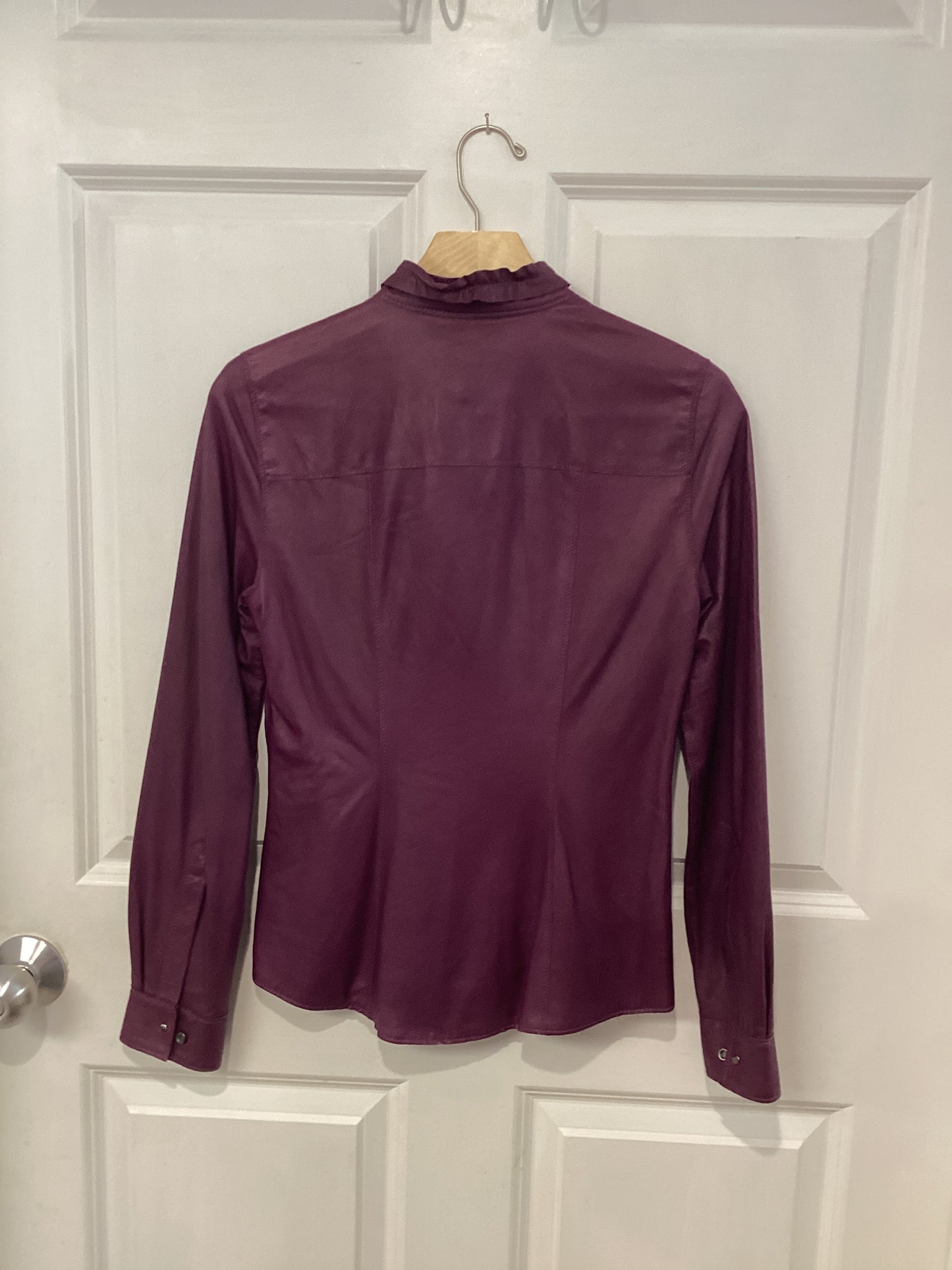 Elie Tahari Size XS Plum Leather