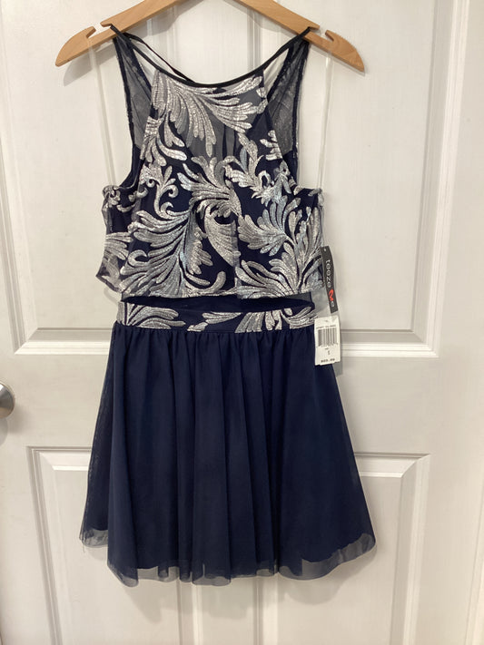 teeze me Size 5/6 navy/silver Dress