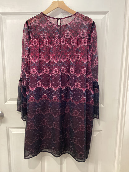 Nanette Lepore Size L/14 fushia/black Dress