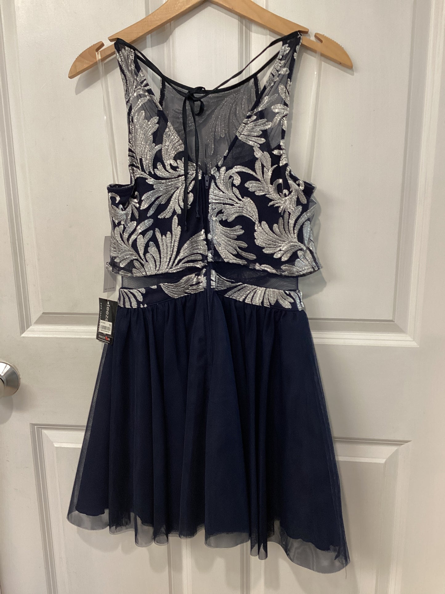 teeze me Size 5/6 navy/silver Dress