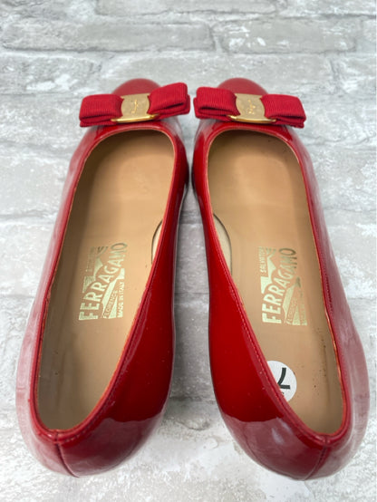 Salvatore Ferragamo Size 7.5 Red Pumps