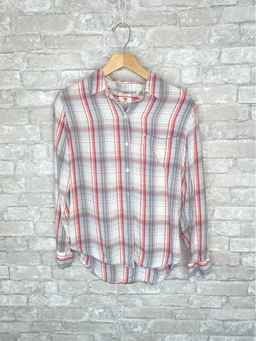 Levi's Size S White/Grey/Pink Shirt