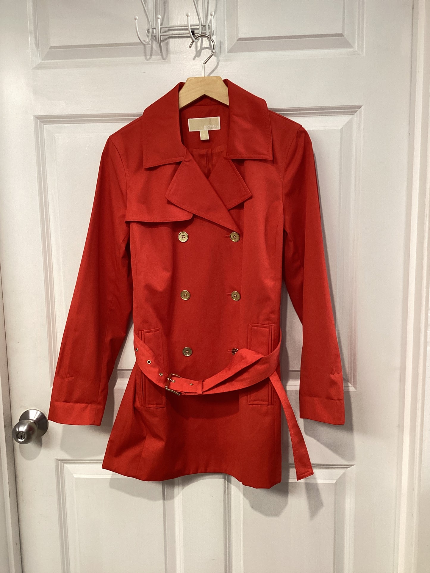 Michael Kors Size M Red Trenchcoat
