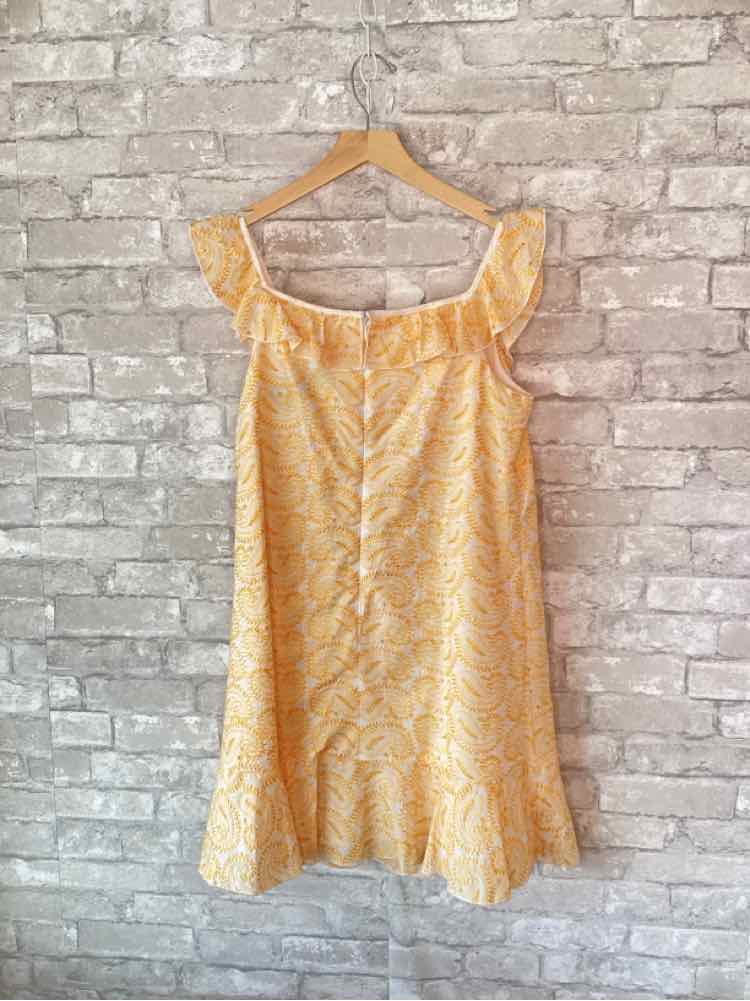 Gal Meets Glam Size S/4 Gold Yellow/White Dress