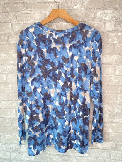 Nic & Zoe Size M blue/white/black Misc. Tops