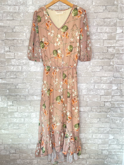 La Bellum Size S Nude/Olive/White/Orange Dress