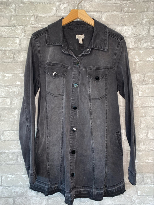 LOGO Lori Goldstein Size M Black Denim Jacket