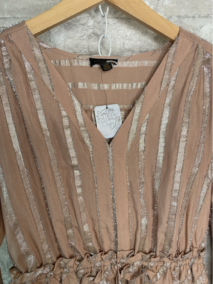 Free People Size S Dusty Rose/Silver Blouse