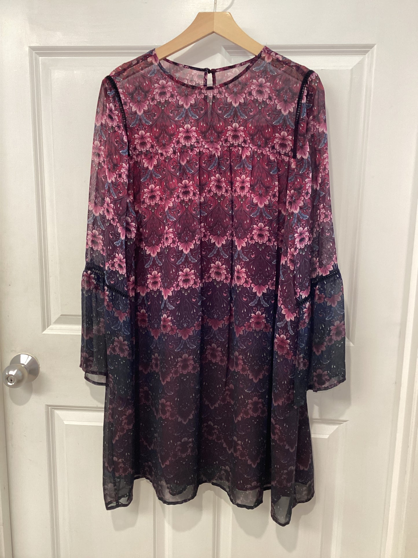 Nanette Lepore Size L/14 fushia/black Dress