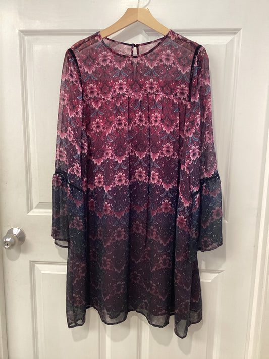 Nanette Lepore Size L/14 fushia/black Dress