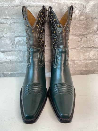 Cole Haan Size 6.5 Pine Green/Metallic Brown/Brass Boots