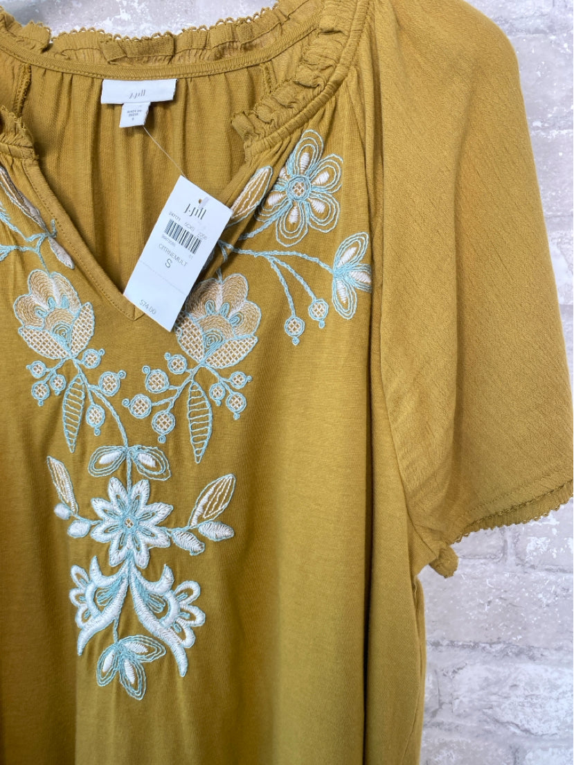 J Jill Size S Citrine/Cream/Aqua Misc. Tops