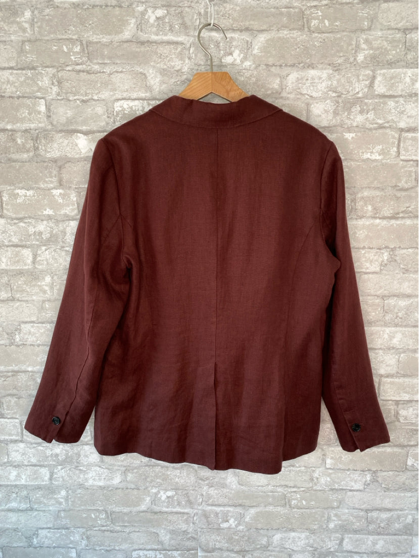 Pure Collection Size L/12 Burgundy Blazer