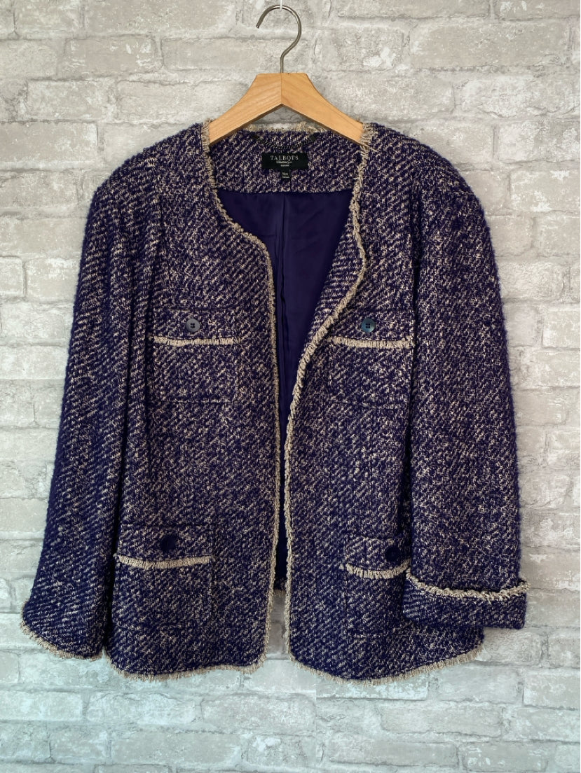 Talbots Size XL/16W Violet/Cream Jacket