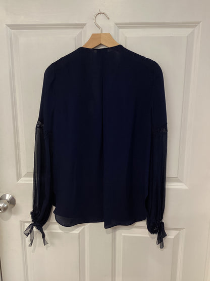 Elie Tahari Size XS Navy Blouse
