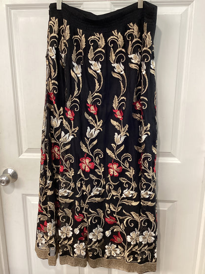 soft Surroundings Size XL black/gold/red Skirt