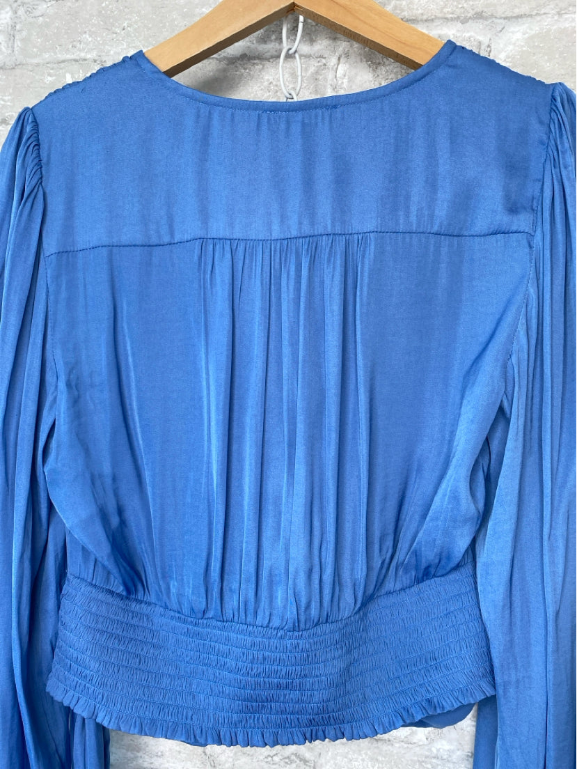 Maison D'Amelie Size M dark periwinkle Blouse