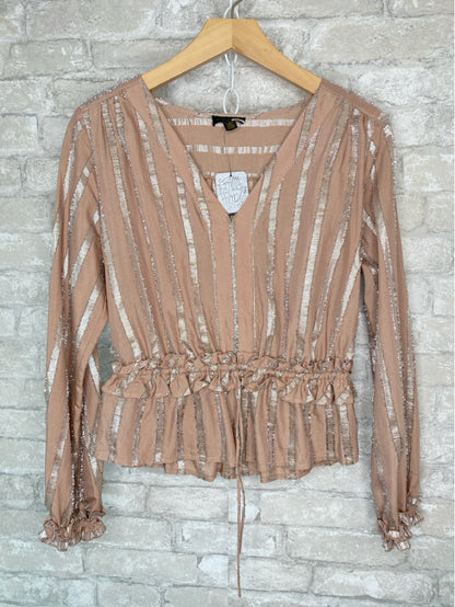 Free People Size S Dusty Rose/Silver Blouse