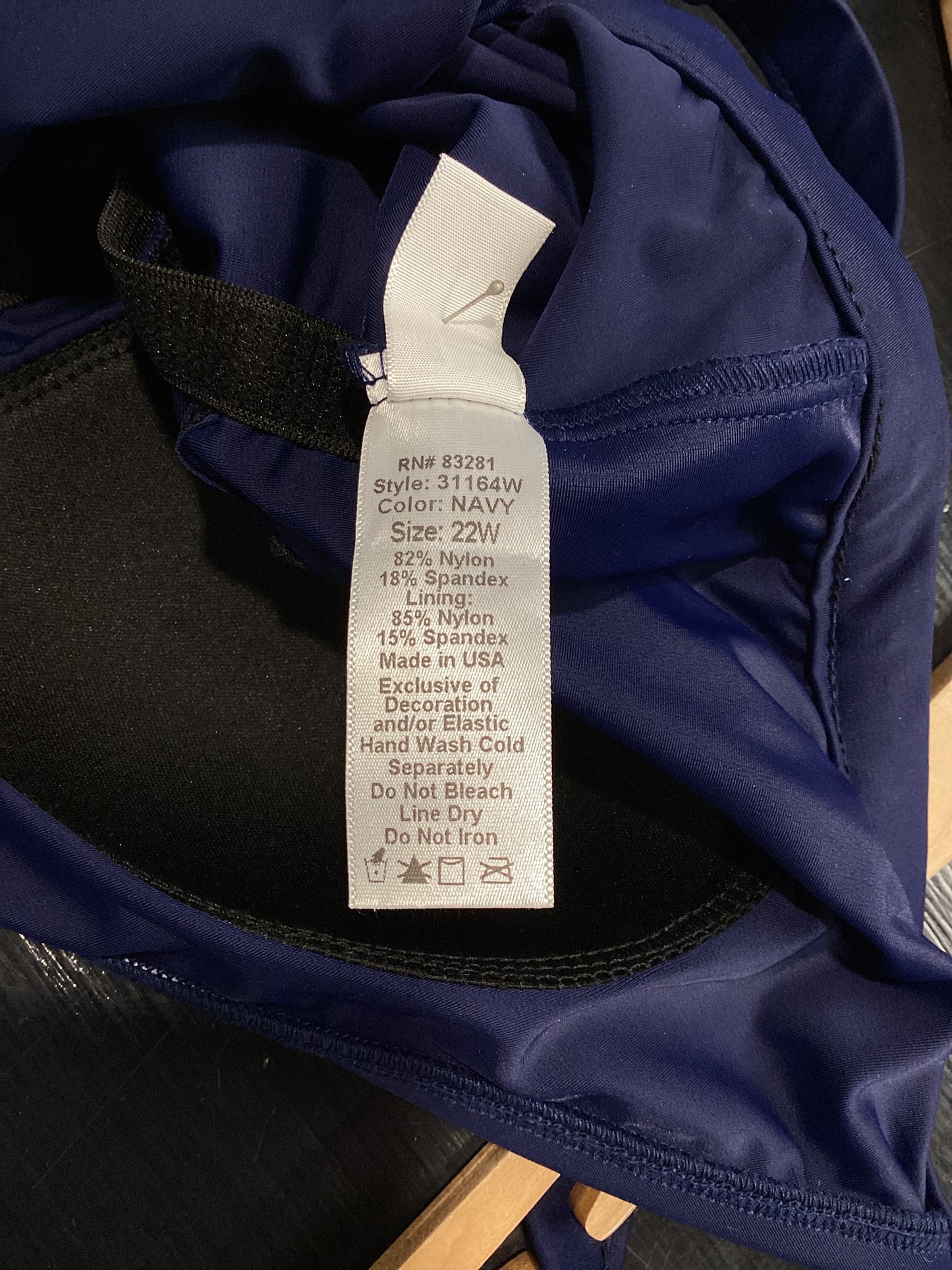 Carol Wior Size XXL/22 Navy Swimsuit