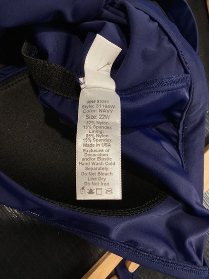 Carol Wior Size XXL/22 Navy Swimsuit