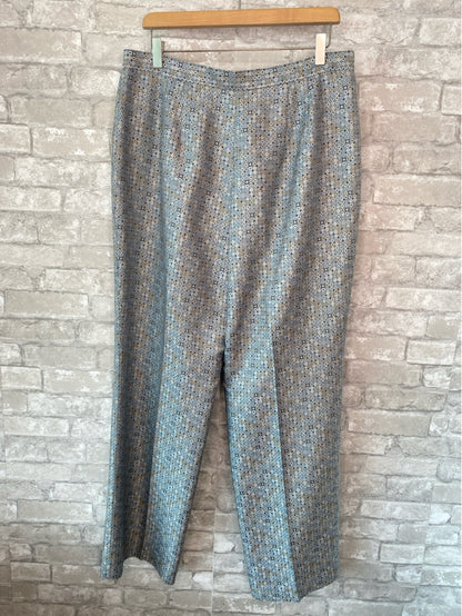 Talbots Size XL/16 Sage Blue/Taupe Gold Pants