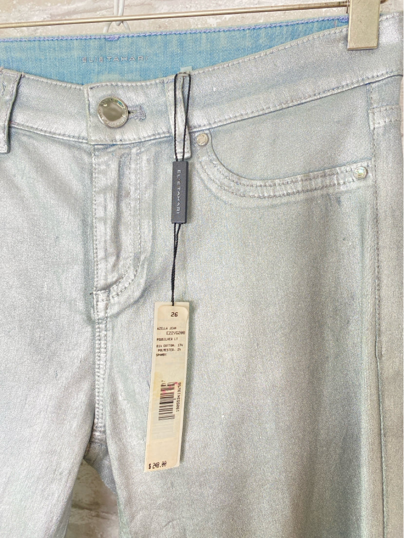 Elie Tahari Size XS/26 Silver Pants