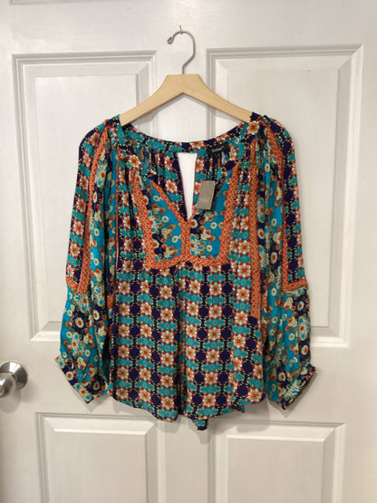 Tolani Size S Blue/orange Blouse