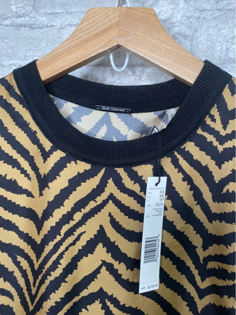 Elie Tahari Size XS Black/Gold Shirt
